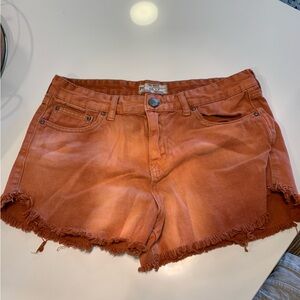 Free people burnt orange denim shorts size 29
